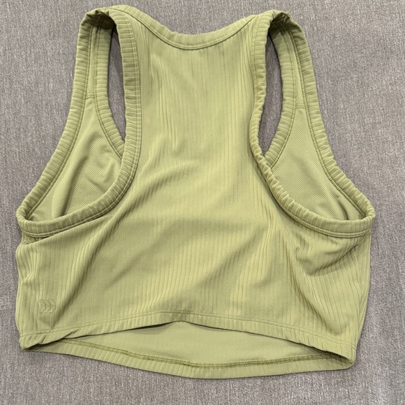 Green Ribbed Racerback Tank Top - Picture 3 of 3